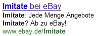 Imitate bei eBay