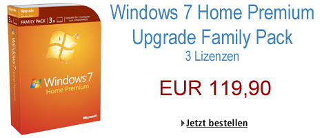 Windows 7 Home Premium Upgrade Family Pack