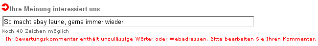 eBay-Bewertung So macht eBay laune, gerne immer wieder.