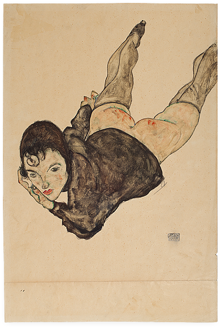 Egon Schiele, Liegende Frau, 1916.