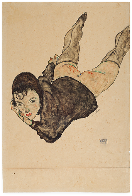 Egon Schiele, Liegende Frau, 1916. Egon Schiele, Liegende Frau, 1916.