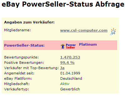 eBay-PowerSeller-Statusabfrage