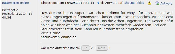 DreamRobot? Für eBay- und Amazon-FBA-Entrepreneurs eine Lösung?