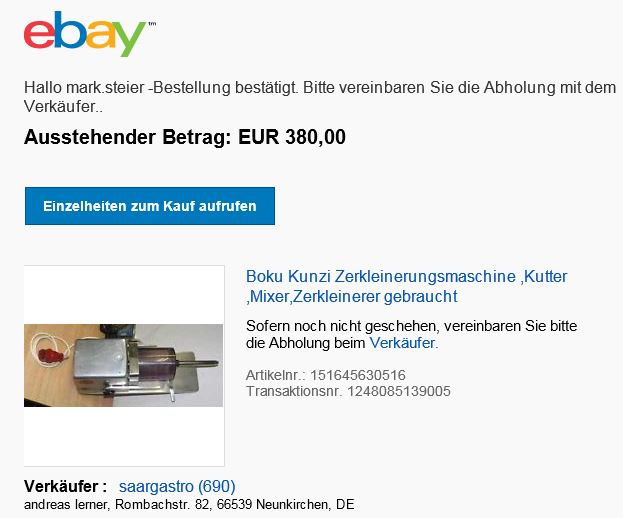 eBay Fehler: Probleme in der Kategorie Business & Industrie - Abmahngefahr