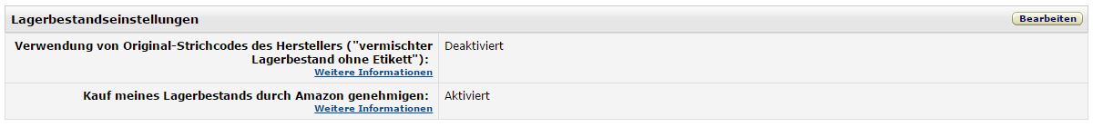 Kauf meines Lagerbestands durch Amazon genehmigen!