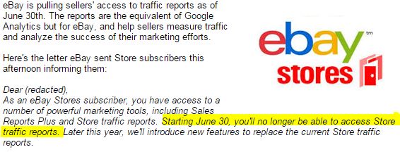 eBay News: Der Traffic Report wird abgeschaltet!