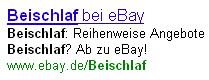 Beischlaf bei eBay