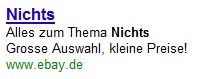 Nichts bei eBay