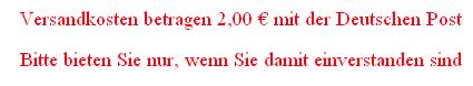 2 Euro Vrsandkosten