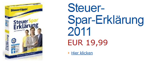 Steuer-Spar-Erklärung für 2010