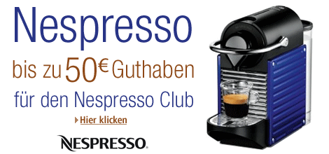 Nespresso schenkt Ihnen bis zu 50 Euro Guthaben für den Nespresso Club