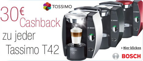 Tassimo schenkt Ihnen 30 EUR beim Kauf einer Tassimo T42