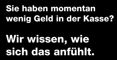 wenig Geld in der Kasse