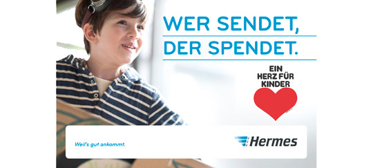Hermes spndet an BILD hilft e.V. Ein Herz für Kinder