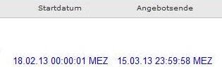 Laufzeit eBay-Promotion-Aktion