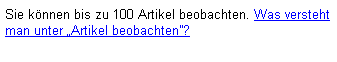 100 Artikel beobachten