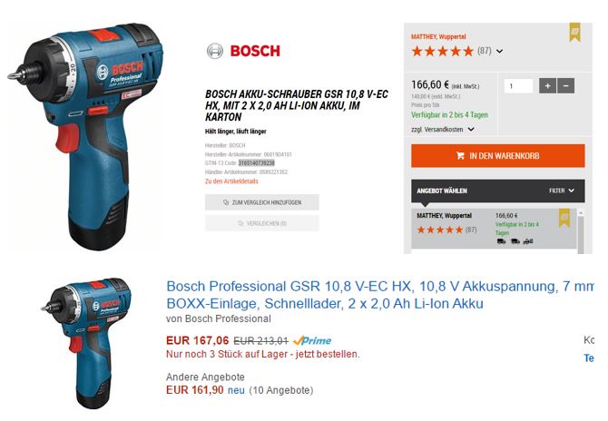 Bosch Professional GSR 10,8 V-EC HX