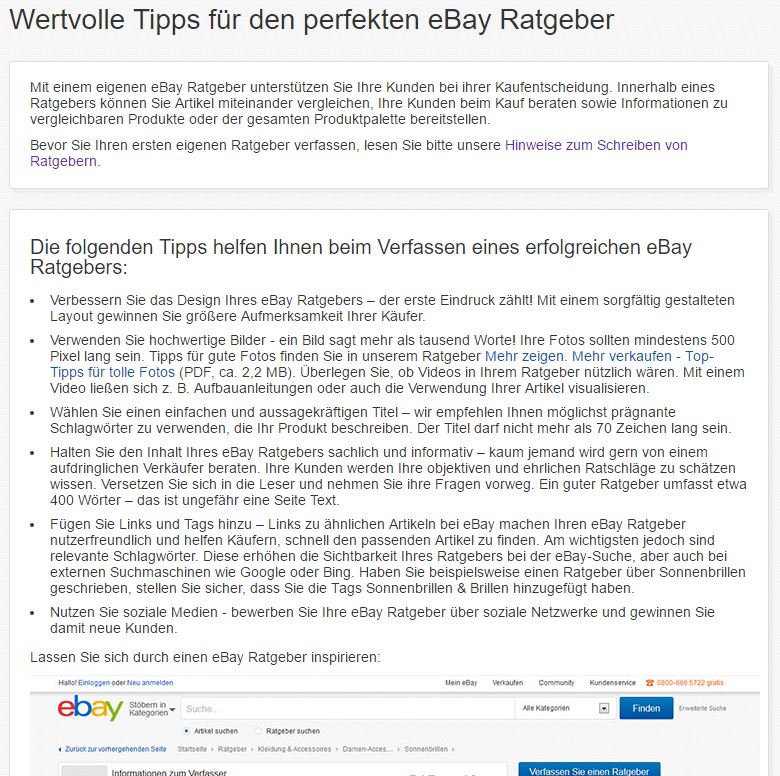 Die perfekten eBay Ratgeber