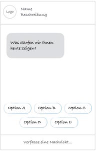 Chatbot Interaktionselemente - Schnellantworten