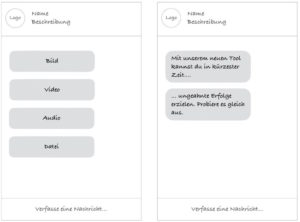 Chatbot Interaktionselemente - Text und Medienformate