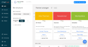 wortfilter.de Chatbot mit Chatfuel - Karten anlegen