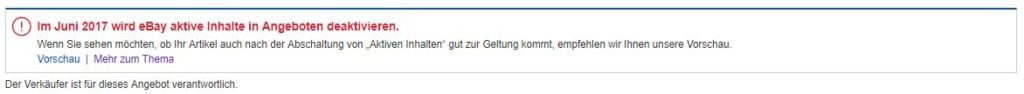eBay aktive Inhalte