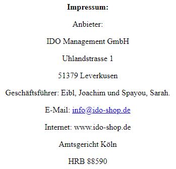 IDO Abmahnungen Shop