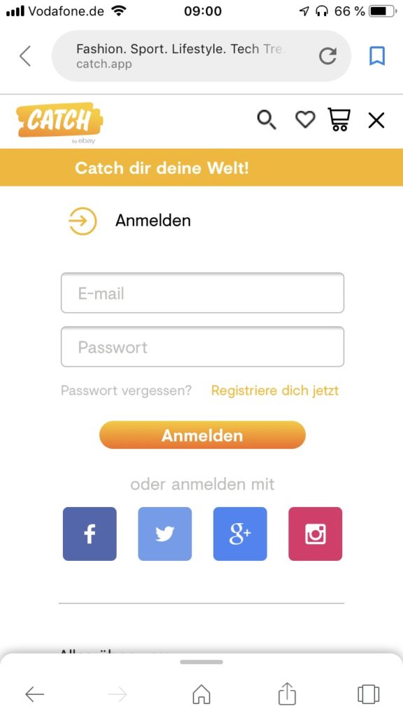 catch by ebay Login