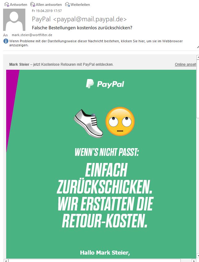 Aktivieren Sie einfach Kostenlose Retouren und PayPal erstattet Ihnen die Rücksendekosten – weltweit.